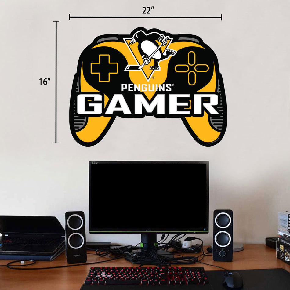 Pittsburgh Penguins Controller Gamer 16”x22” Wall Decal