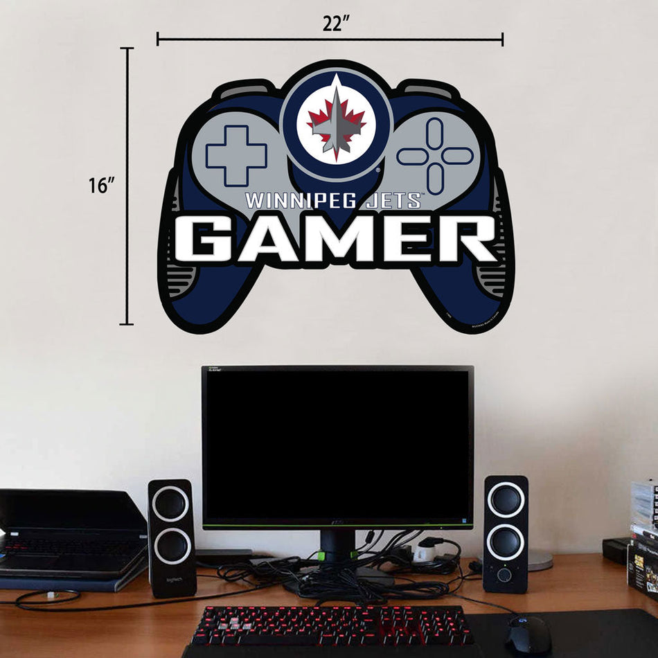Winnipeg Jets Controller Gamer 16”x22” Wall Decal