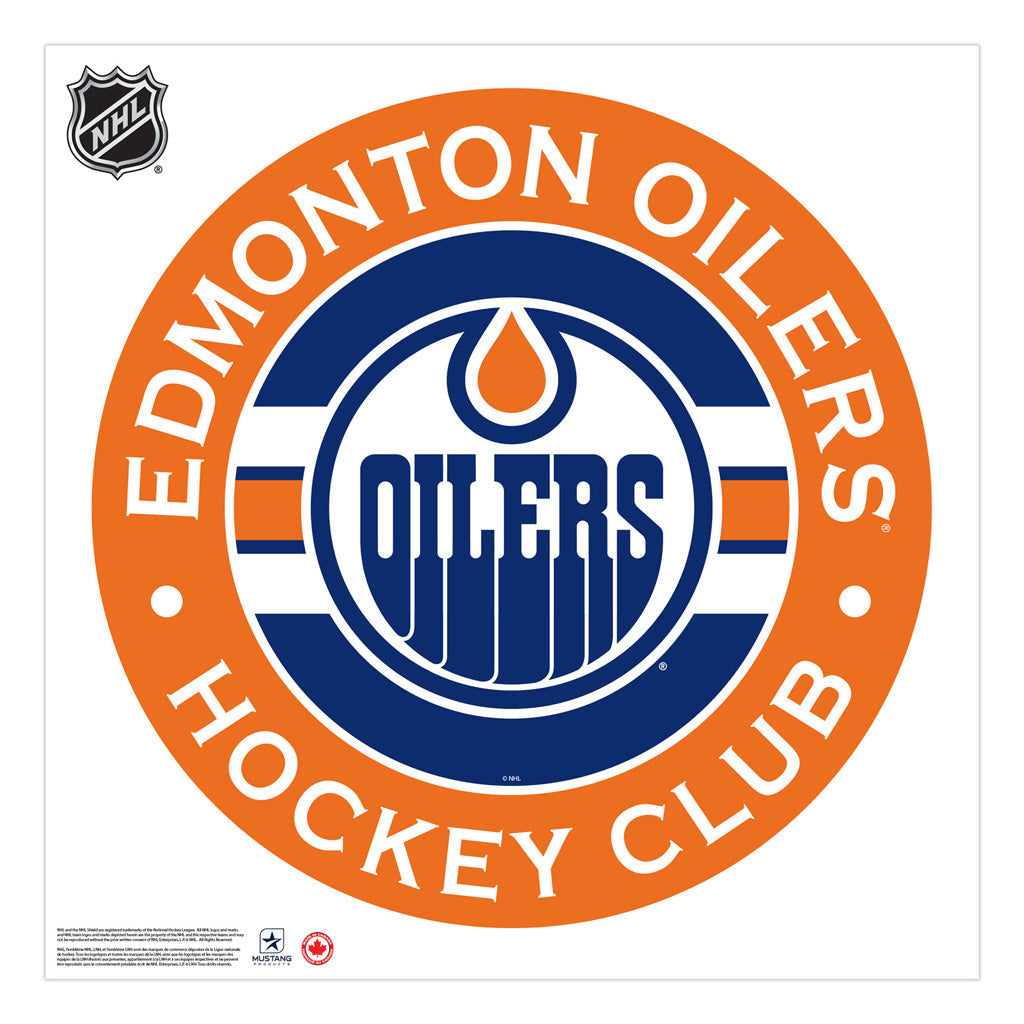 Edmonton Oilers 36x36 Team Stripe Logo Repositional Wall Decal - Sports Decor