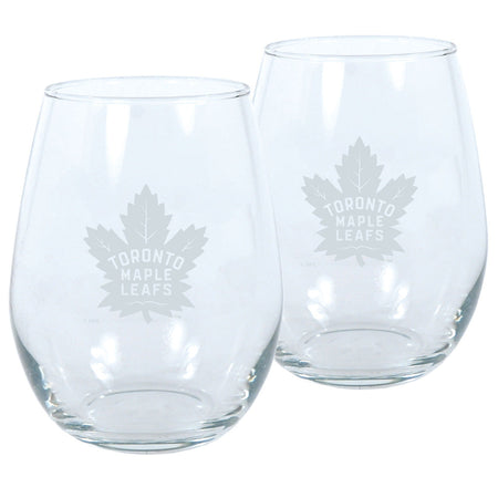 Toronto Maple Leafs Stemless Wine Glass Set - Sports Decor