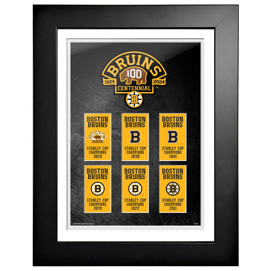 Boston Bruins 100th Anniversary Frame - 12" x 16" Banners to History