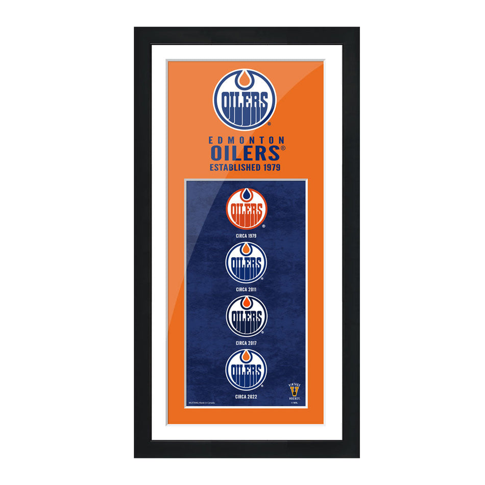 Edmonton Oilers Frame -  6" x 12" Logos to History