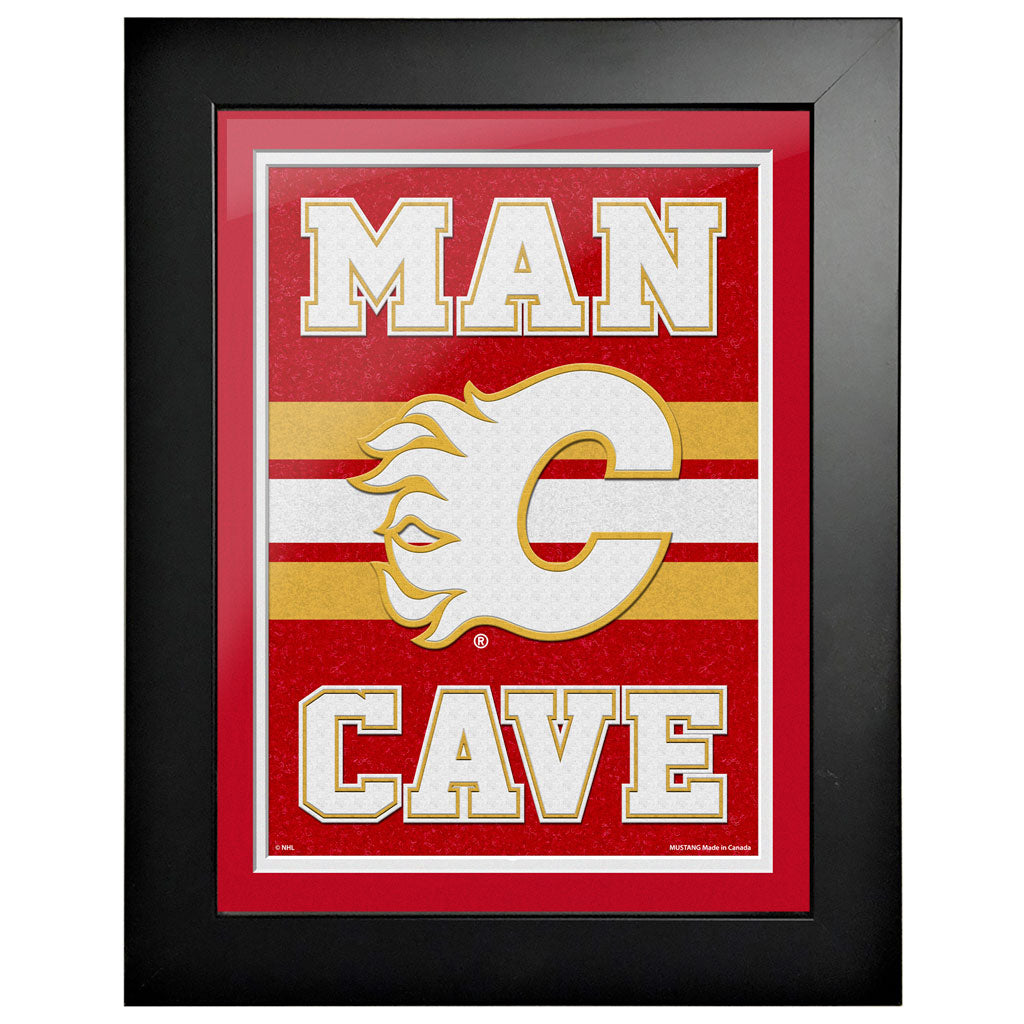 Calgary Flames 12x16 Man Cave Framed Artwork - Hockey Hall of Fame