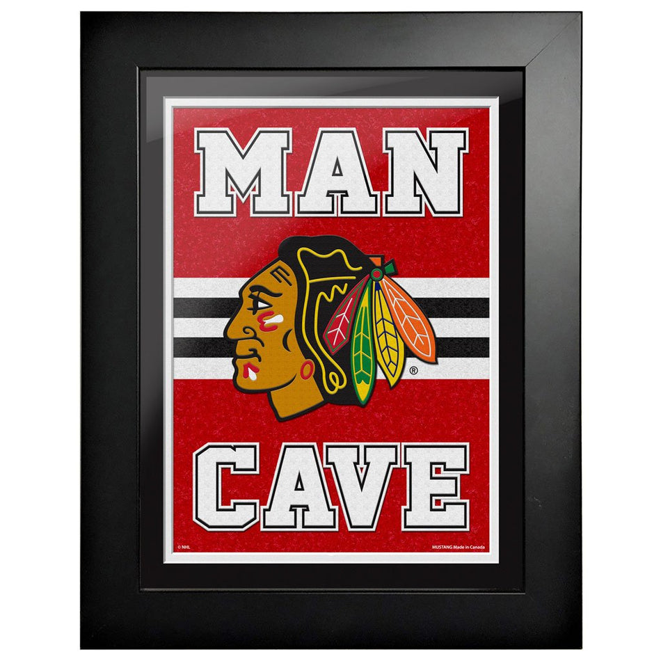 Chicago Blackhawks 12x16  Man Cave Framed Sign