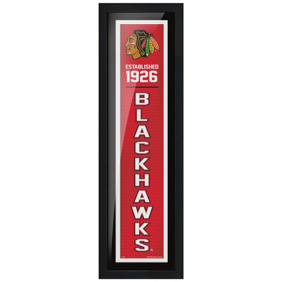 Chicago Blackhawks 6x22 Established Framed Sign