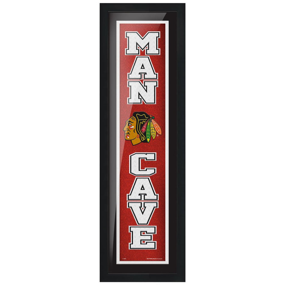 Chicago Blackhawks 6x22 Man Cave Framed Sign