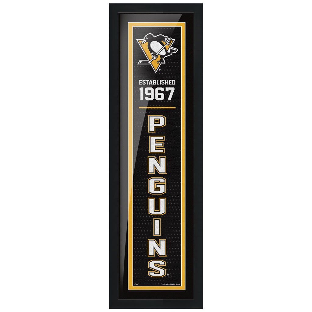 Pittsburgh Penguins 6" x 22" Established Framed Sign - Hockey Hall of Fame