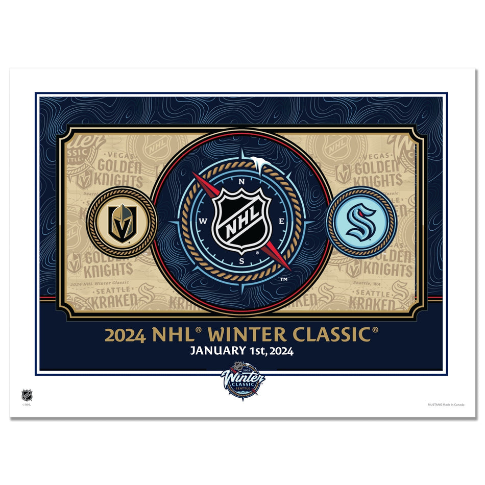 NHL Winter Classic 2024 Match Up Print - 12" x 16"