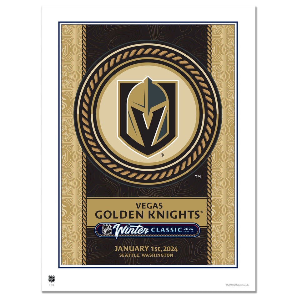 NHL Winter Classic 2024 Vegas Golden Knights Print - 12” x 16”