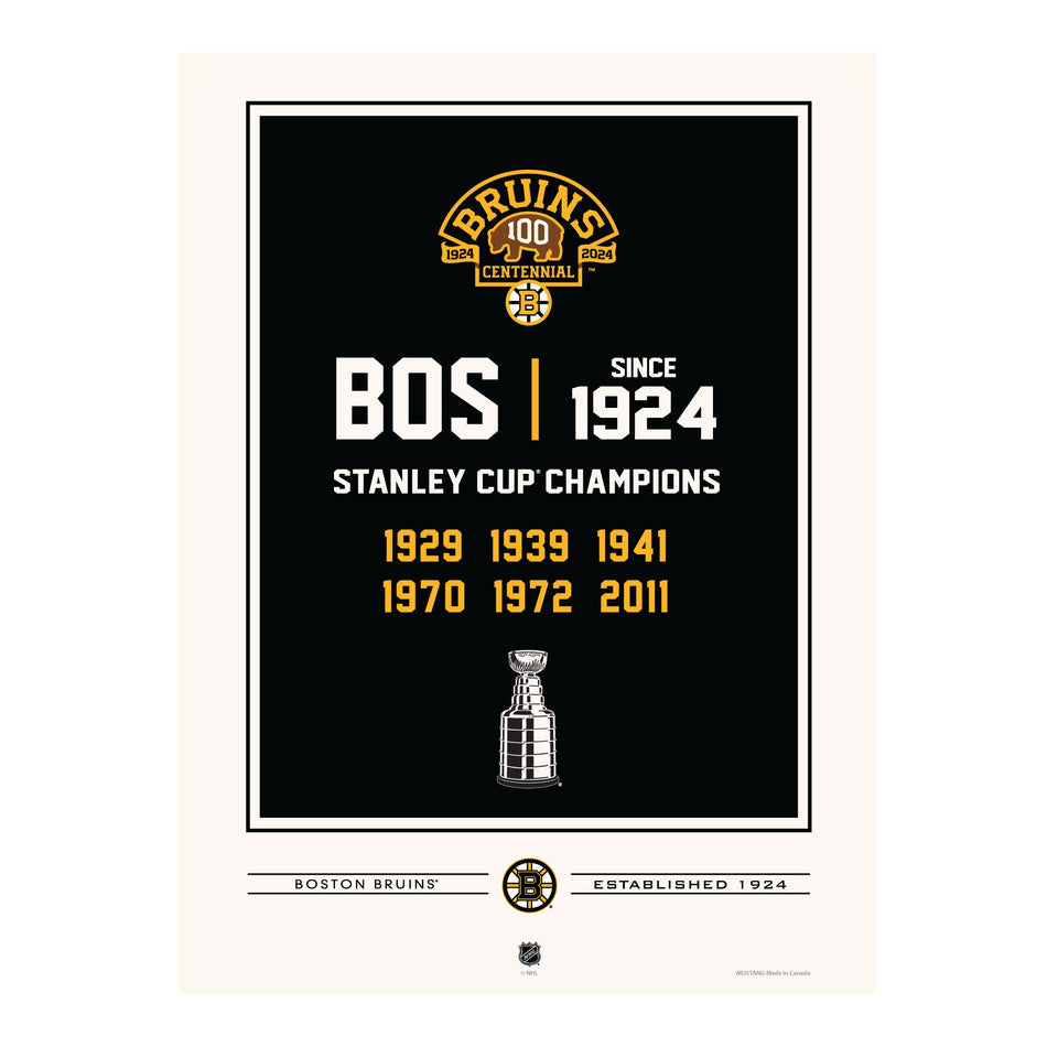 Boston Bruins 100th Anniversary Print - 12" x 16" Empire