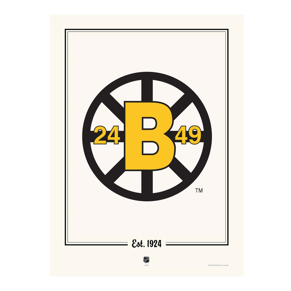 Boston Bruins 100th Anniversary Print - 12" x 16" 25th Vintage B