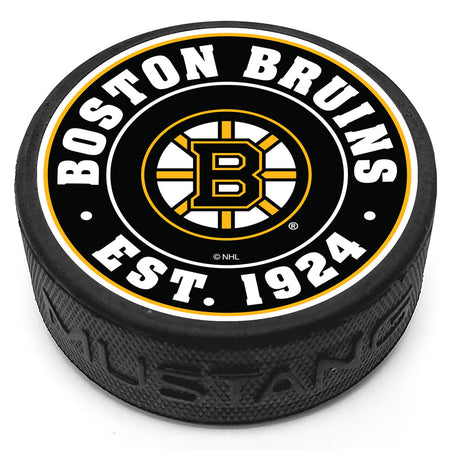 Boston Bruins Established Textured Puck - Hockey Hall of Fame