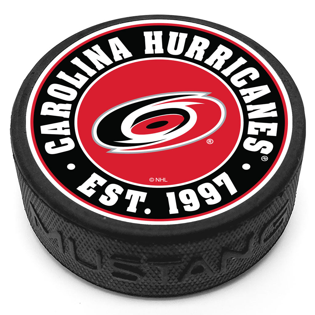 Carolina Hurricanes Established Textured Puck - Hockey Hall of Fame