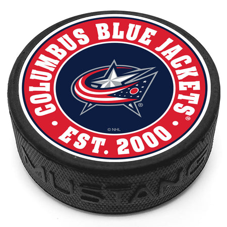 Columbus Blue Jackets Established Textured Puck - Hockey Hall of Fame