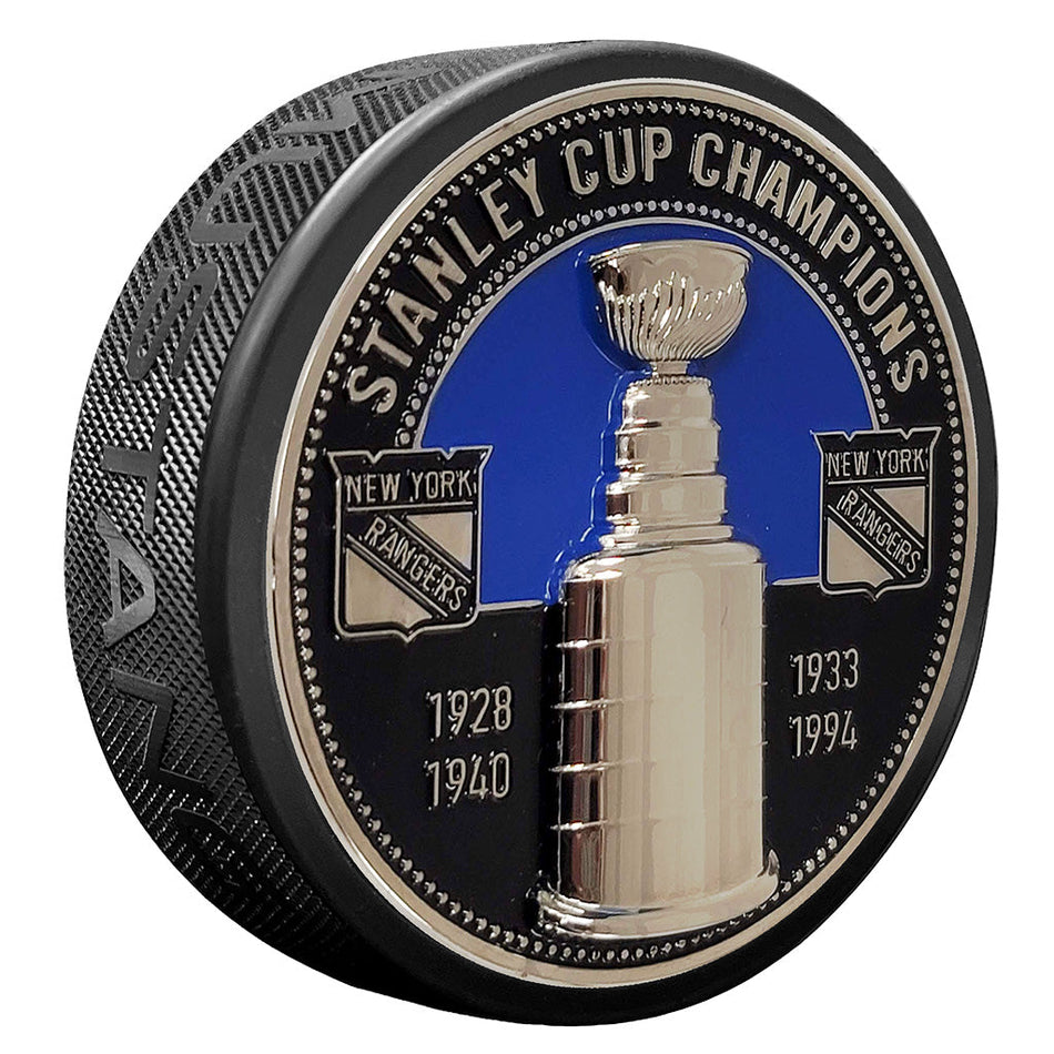 New York Rangers Puck - Ultra 3D Stanley Cup Medallion