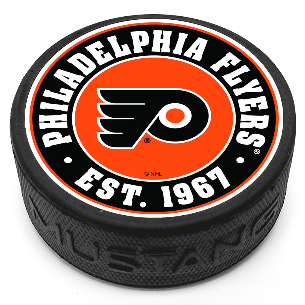 Philadelphia Flyers Established Textured Puck - Hockey Hall of Fame