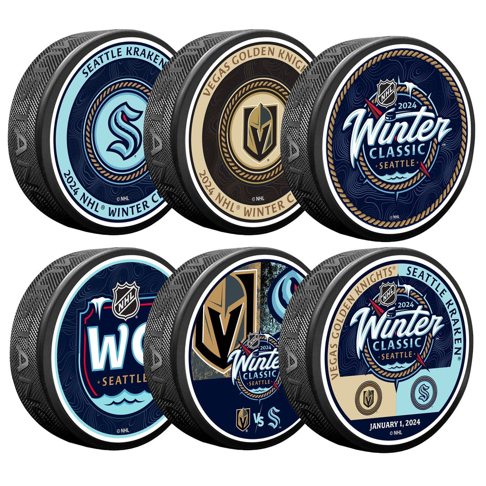 NHL Winter Classic 2024 Collectible Puck Set - 6 Pack