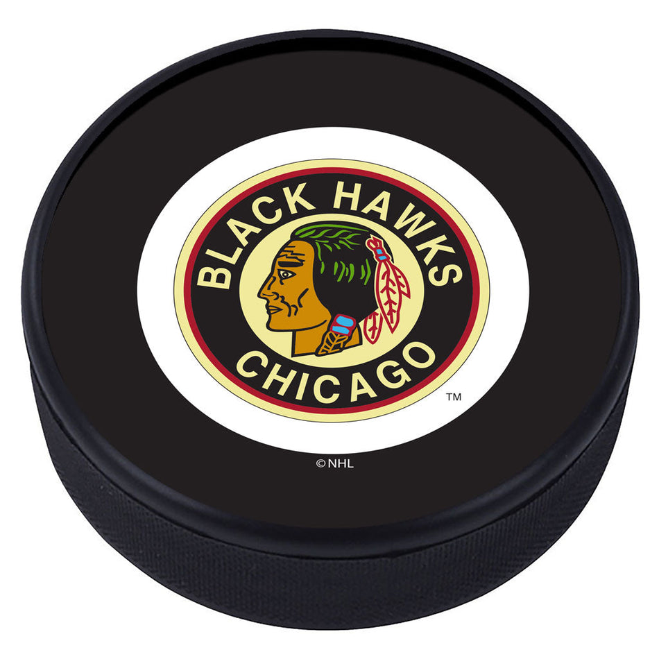 Chicago Blackhawks Vintage Classic Textured Puck - Burnt