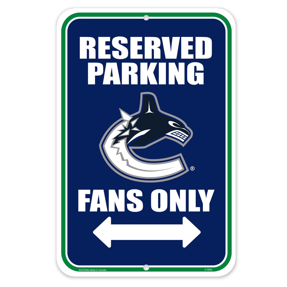 Vancouver Canucks 10x15 Parking Sign