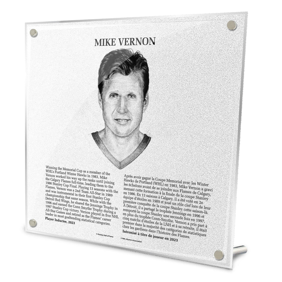 Hockey Hall of Fame Plaque | Mike Vernon 9" x 9"