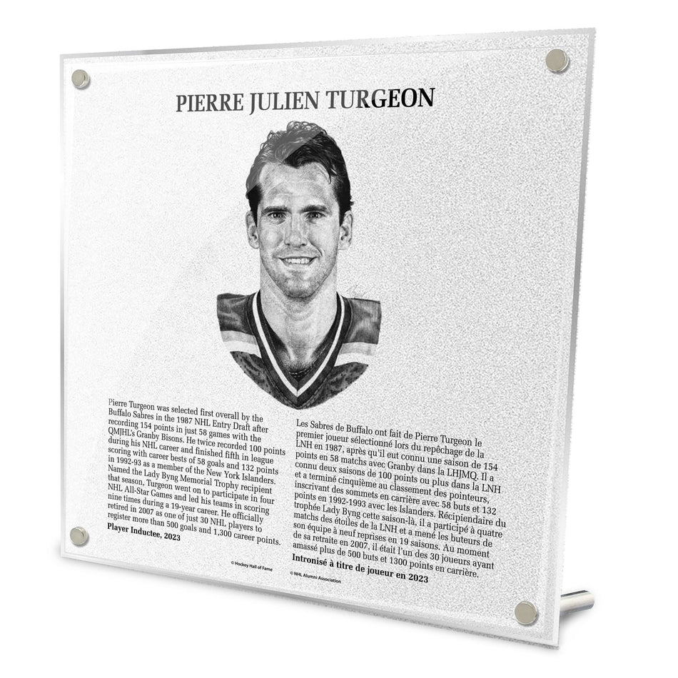 2023 Pierre Turgeon Plaque - NHL Legends - 9" x 9"