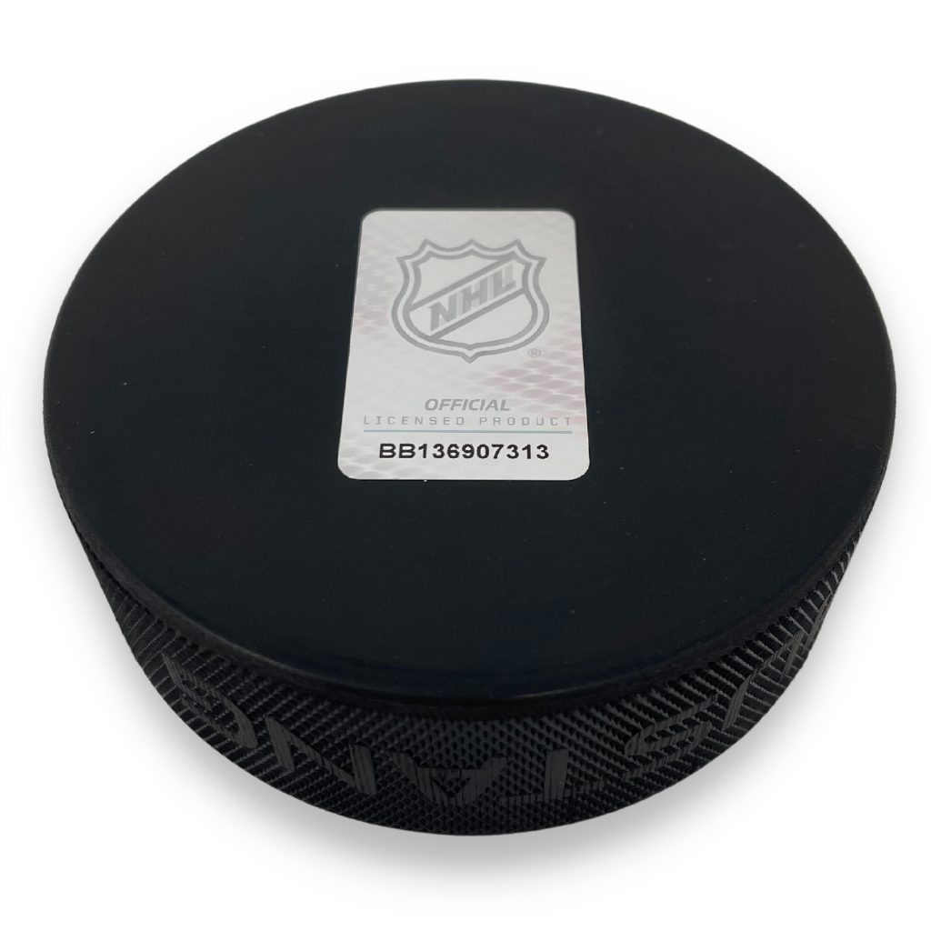 New Jersey Devils Established Textured Puck - Hockey Hall of Fame