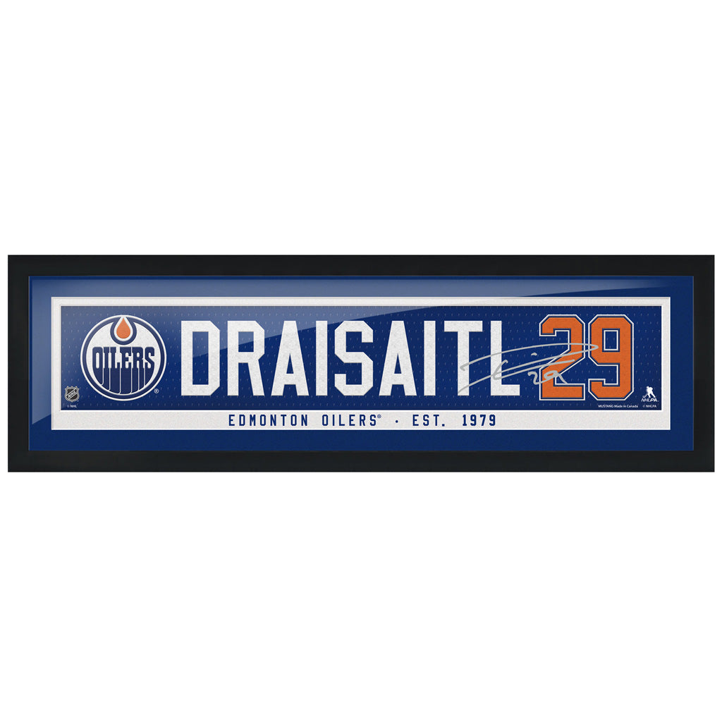Edmonton Oilers Leon Draisaitl Frame - Name Bar with Replica Autograph - Hockey Hall of Fame